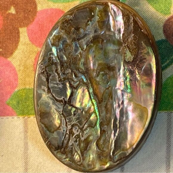 Mother of Pearl oval ellipse sterling silver drop earrings - Picture 8 of 8